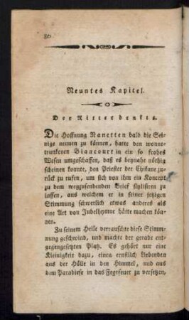 Neuntes Kapitel. Der Ritter denkts.
