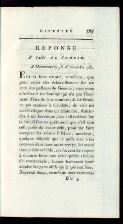 Reponse a l’abbé de Jodelh.