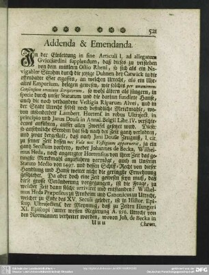 Addenda & Emendanda