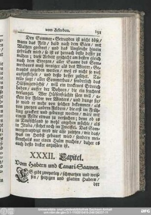 XXXII. Capitel. Vom Habern und Canari-Saamen.