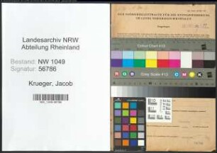 Entnazifizierung Jacob Krueger , geb. 20.05.1910 (Postbeamter)