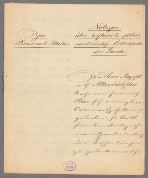 Nachlass von Friedrich Thiersch, (1784 - 1860) - BSB Thierschiana I, 51.e. Friedrich Thiersch (1784 - 1860) Nachlass: Zur Reise nach Italien. Notizen über historisch-poetisch-merkwürdige Örtlichkeiten des Landes - BSB Thierschiana I.51.e