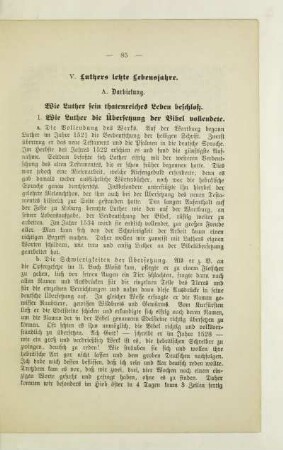 V. Luthers letzte Lebensjahre