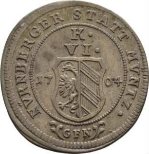 Münze, 6 Kreuzer, 1704