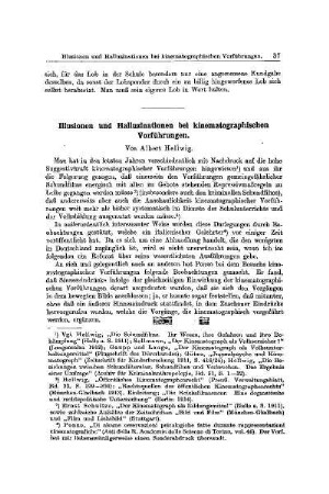 Illusionen und Halluzinationen bei kinematographischen Vorführungen