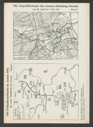 Skizze 3. Die Frühjahrsschlacht im Artois 1915. Die ersten Angriffsziele des Feindes.