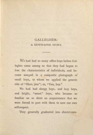 Gallegher and other stories
