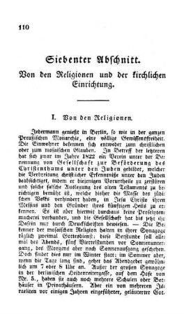 Siebenter Abschnitt. Von den Religionen und der kirchlichen Einrichtung