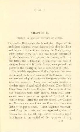 Chapter II. Sketch of modern history of Corea
