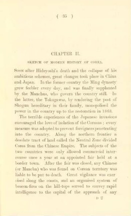 Chapter II. Sketch of modern history of Corea