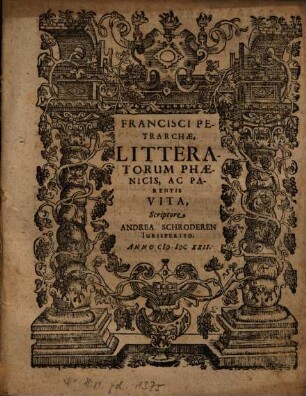 Francisci Petrarchae vita