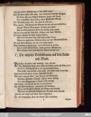 f) Die nützliche Beschäftigung auf dem Lande und Stadt.