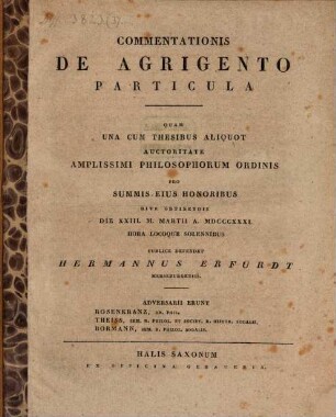 Commentationis de Agrigento particula