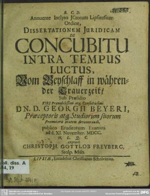 De concubitu intra tempus luctus