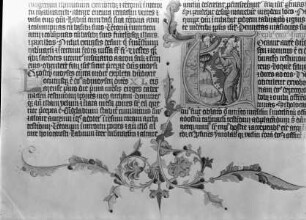 Biblia / Bibel / bible Kunše olta^B0řníka — Initale V mit Darstellung des gehörnten Moses, Folio 35v