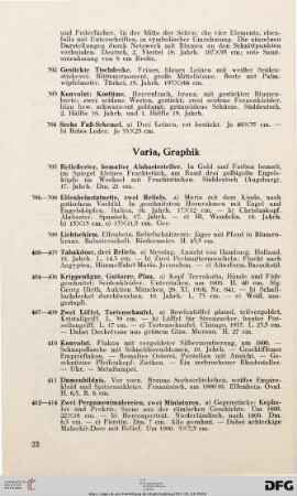 Varia, Graphik (Nr. 395-426)