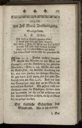 DCLVII. Am Fest Mariä Verkündigung. Evangelium.