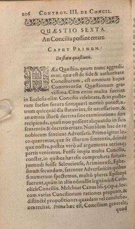 Quaestio Sexta. An concilia possint errare.
