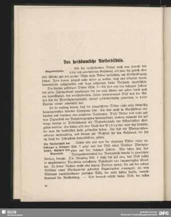 Die Atelierkunst der sechziger und siebziger Jahre