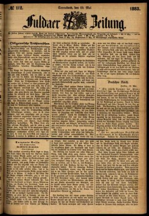 Ausgabe vom Samstag, den 19. Mai 1883.