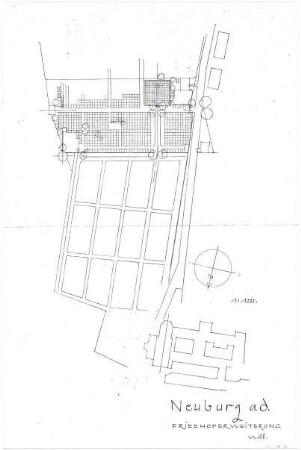 Döllgast, Hans; Neuburg an der Donau (Bayern); Friedhofssiedlung - Lageplan
