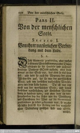Pars II. Von der menschlichen Seele