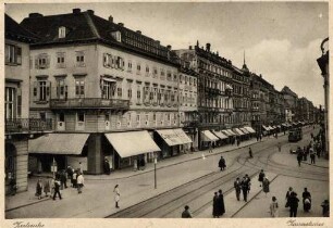 Postkartenalbum mit Motiven von Karlsruhe. "Karlsruhe. Kaiserstraße"