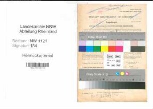 Entnazifizierung Ernst Hennecke , geb. 30.07.1908 (Kaltwalzer)