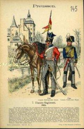 Uniformdarstellung, Gemeine des 7. Ulanen-Regiments, Königreich Preußen, 1815.