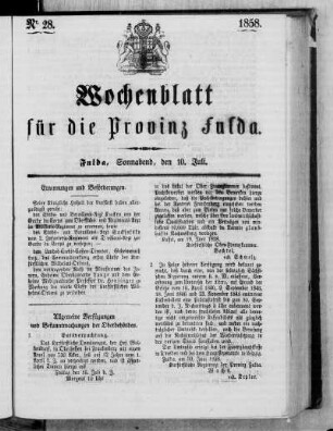 Nr. 28, Ausgabe vom 10. Juli 1858