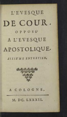 Sixiéme entretien.