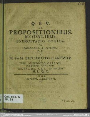 De propositionibus. modalibus. exercitatio. logica.