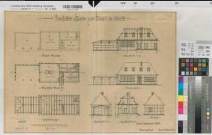 Soest (Soest) Wiesenkirche Bauhütte Grundrisse, Ansichten, Schnitte 1926 1 : 100 43 x 61 Zeichnung Staatshochbauamt Soest
