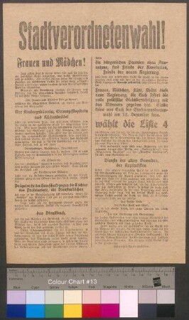 Wahlaufruf der USPD zur Stadtverordnetenwahl am 15. Dezember 1918