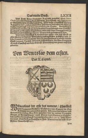 Von Wenceslao dem ersten. Das X. Capitel.