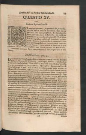Quaestio XV. De Persona Spiritus Sancti.