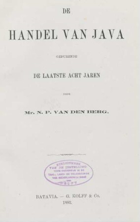 De handel van Java gedurende de laatste acht jaren