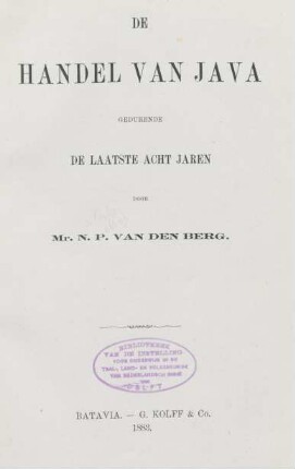 De handel van Java gedurende de laatste acht jaren