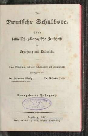 19: Der Deutsche Schulbote - 19. 1860