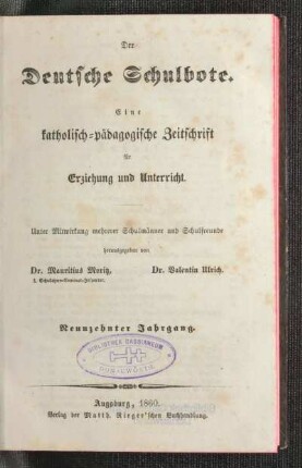 19: Der Deutsche Schulbote - 19. 1860