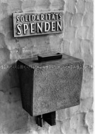 Spendenkasten in der Gedenkstätte Buchenwald
