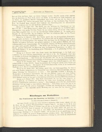 Mitteilungen aus Werkstätten.