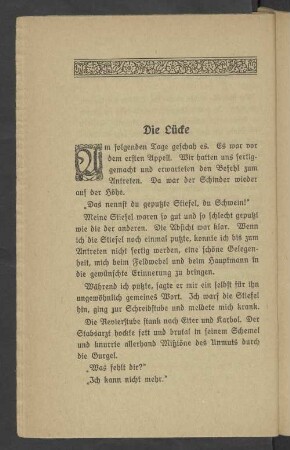 Die Lücke.