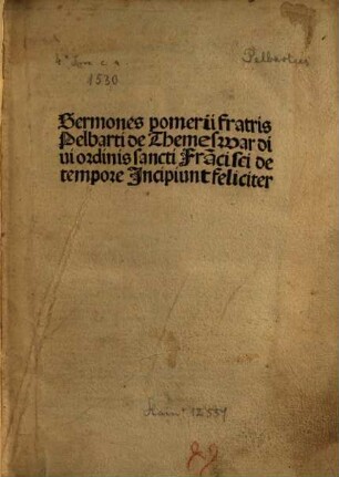 Sermones pomerii de tempore : P. 1-2, 1