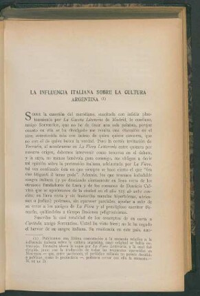 La influencia italiana sobre la cultura argentina