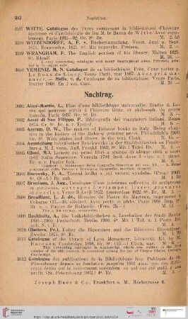Nachtrag (Nr. 3601 - 3639)