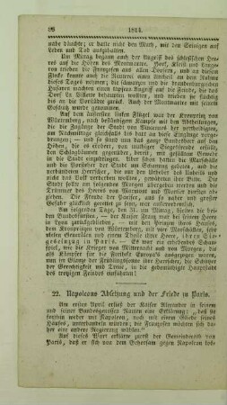 22. Napoleons Absetzung und der Friede zu Paris