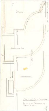 Fischer, Theodor; Stuttgart; Gustav-Siegle-Haus - Türleibungen im Vorraum 1. OG (Schnitte)
