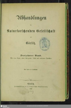13.1868: Abhandlungen der Naturforschenden Gesellschaft zu Görlitz