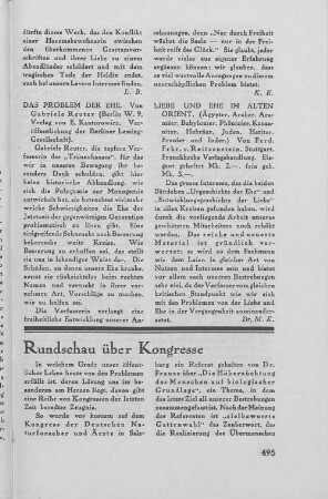 Rundschau über Kongresse